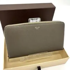 極美品✨【鑑定済み】セリーヌ｜内側イエロー｜長財布｜ラウンドジップ｜グレージュのサムネイル