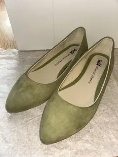 美品 Oriental Traffic オリーブグリーン スウェード パンプス