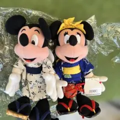 東京ディズニーランドミッキー・ミニー 浴衣和服ぬいぐるみセット 約25cmcm