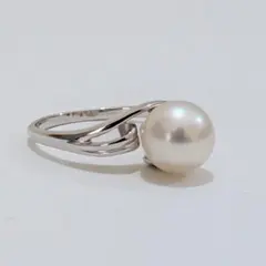 Pt900 アコヤ本真珠 10.7mm 大珠 パールリング ダイヤ0.04ct - メルカリ