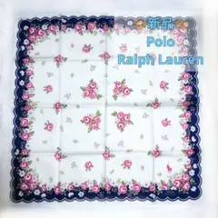 新品✨訳有 POLO RALPH LAUREN 花柄大判ハンカチ ネイビーピンクのサムネイル