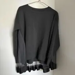 FENNEL シフォンニット長袖トップス グレー