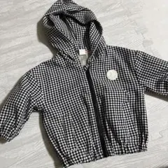 チェック柄フード付きアウター 80cm