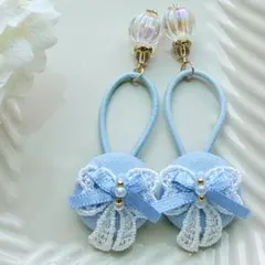 269✾︎ ハンドメイド　ヘアゴム2個セット　22㎜くるみボタン