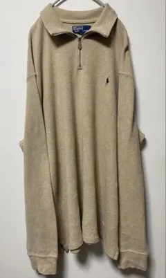 POLO RALPH LAUREN ハーフジップ ニット XXLベージュ 古着
