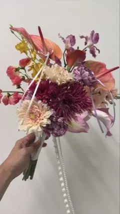 ウェディングブーケとブートニアセット