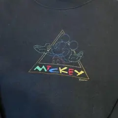 90s ディズニー ミッキー アンリミテッドタグ 刺繍 スウッシュ Lサイズ