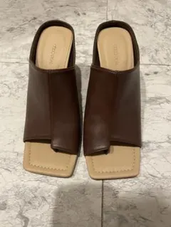 COCODEAL ココディール　ブラウン オープントゥ サンダル Sサイズ