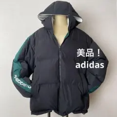 冬物SALE中！！adidas フード付きダウンジャケット ブラック/グリーン