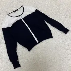 GREEN LABEL RELAXING 長袖カーディガン　薄手　羽織　白　紺色