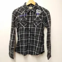 B0324【UNlQLO】ネルシャツ　Lサイズ