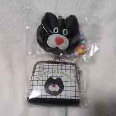 mojojojo ビーズチェーン付きフェイスマスコット 3 がま口ポーチ ねこ