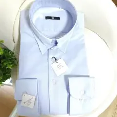 【袖にわずかな色焼け有】SUIT SELECT ライトブルー ワイシャツ M80