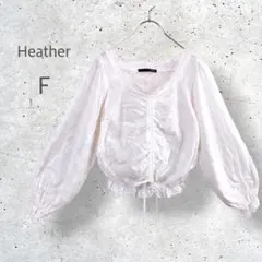 【Heather】　ブラウス　パフスリーブ　レース刺繍　ギャザー　量産型　姫系のサムネイル