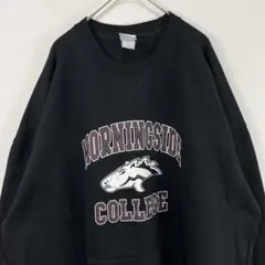 USA古着 badger カレッジ オーバーサイズ スウェット 黒