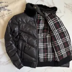 希少極美品！バーバリーブラックレーベル ダウンベスト L 黒×ノバ