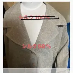 新品　未使用　ジャケット　上着　シルク50％ベージュ系　フリーサイズ 女性用