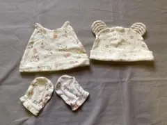 スヌーピーベビー帽子と手袋セット@耳付き帽子