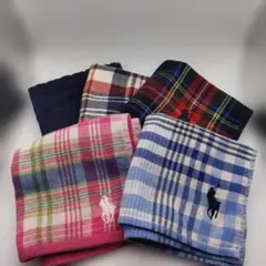 ◆3975 ラルフローレン　ハンカチ5点セット