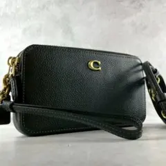 未使用級 コーチ 2way キラ クロスボディ ショルダーバッグ レザー 黒