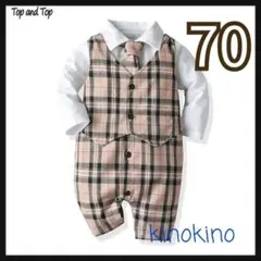 70 ロンパース　フォーマル　重ね着　男の子　記念撮影　おめかし