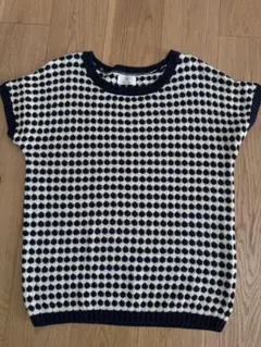 BEAUTY&YOUTH ドット柄半袖ニット