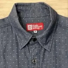 【買得】Stüssyネイビー ドット柄 長袖シャツ size M【最終価格】