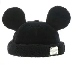 ディズニーリゾート限定　ミッキー　帽子　コーデュロイ　ボア　キャップ