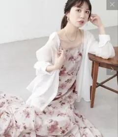 natural couture裾ボリュームシアーキャミワンピース