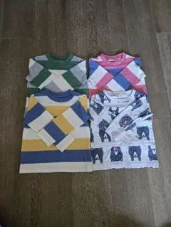 カラフルストライプ他、長袖Tシャツ 90cm