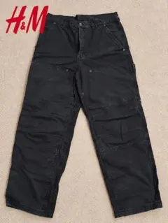 H&M ルーズフィット カーゴパンツ ブラック EUR31 ワイドパンツ