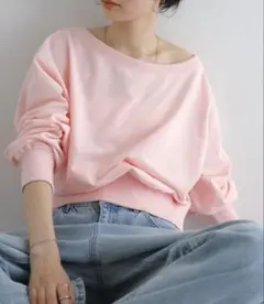 andme ボリューム袖オフショルダースウェットトップス Alma Design