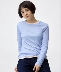 【タグ付き新品未使用】GU ソフトシアークルーネックT 長袖　Lサイズ