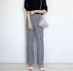 ストレッチ ギンガムチェックパンツ　レギンスパンツ　スパッツ