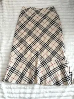 Burberry London バーバリー　ノバチェック　ロングスカート　リネン