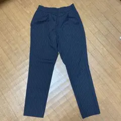 GLOBAL WORK アンクルパンツ スラックス ネイビーピンストライプ Ｓ