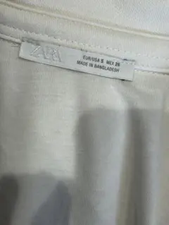 ZARA ジップアップ クロップド丈 スウェット ホワイト Sのサムネイル