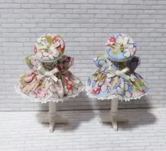 ハンドメイド　ミニチュアドール服　女の子　色違いお洋服セット