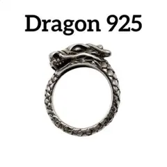 【圧巻の迫力】 ドラゴン 龍モチーフ シルバー 925 刻印 リング 23号