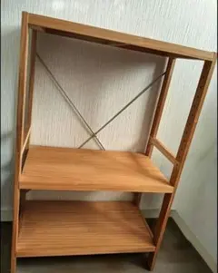 목재 오픈 선반 2 단 조절 선반 소나무 천연 목재