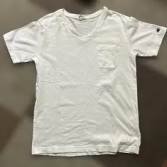 【メンズ】Champion ホワイト Vネック Tシャツ M