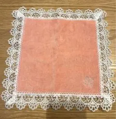 近沢レース 創業120周年 刺繍ハンカチ タオルハンカチ ピンク ピーチ