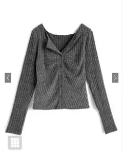 GRL │ フロントボタンギャザー表起毛リブトップス[yz673]