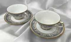極美品】(C)ノリタケ ポロネーズ カップ＆ソーサー 2客セット ペア