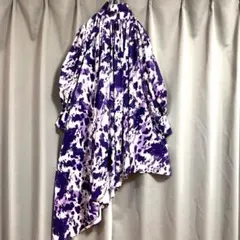 変形アシンメトリーロングシャツワンピース 変形シャツ 個性的モード 大きいサイズ