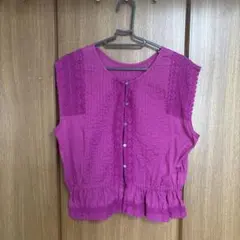 ROPE PICNIC ロペピクニック レース切替 ブラウス パープル 38 M