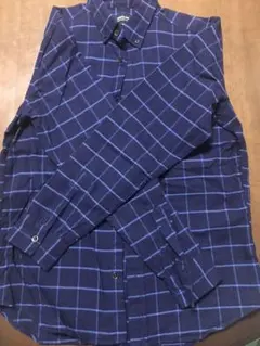 【コムサイズム】青チェックシャツ