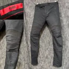HUGO BOSS SPECIAL LOOK ブラックバイカーデニム　スリム　黒