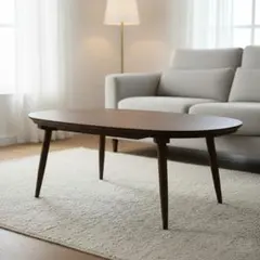 【新品・訳あり】北欧風 楕円形こたつ 100cm×60cm ブラウン 省エネのサムネイル
