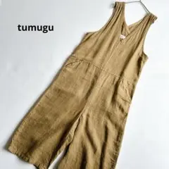 tumugu ツムグ　ソリトリネンサロペットパンツ　オールインワン